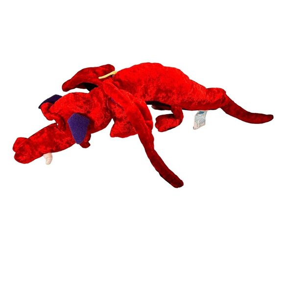 Classic Toy Company Dragon Plush Stuffed Animal Red Purple Loop to Hang Toy - Picture 4 of 11